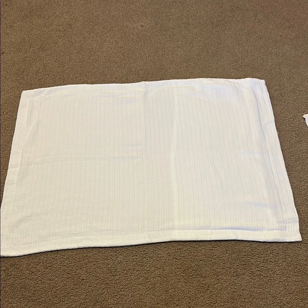 DOCOFIL White Textured Euro Pillow Shams Set of 2 made in Portugal Cotton